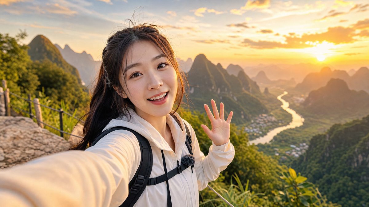 国产主播桂林山水旅行vlog生活视频分享
